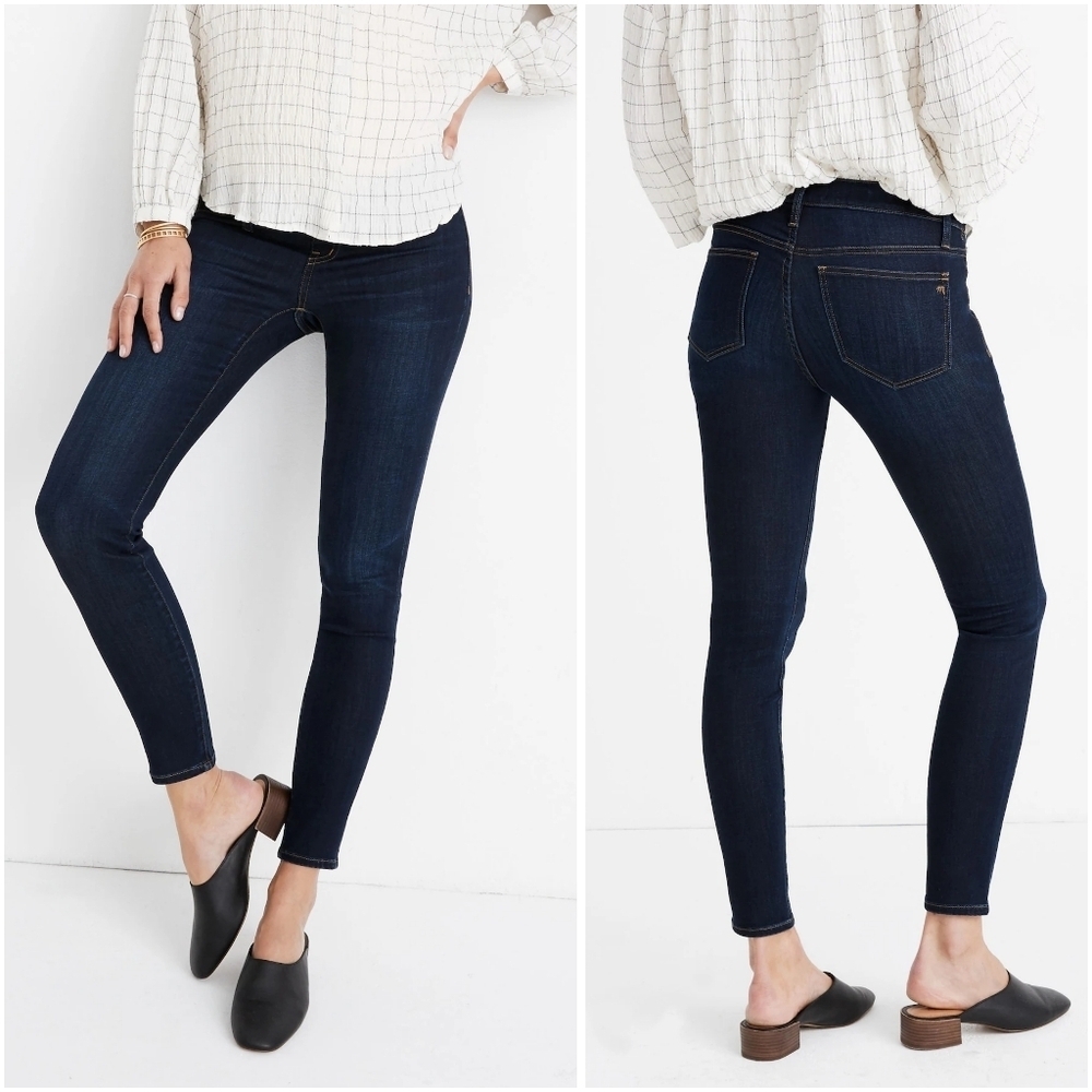MADEWELL Maternity Side-Panel Skinny Jeans in Larkspur Wash